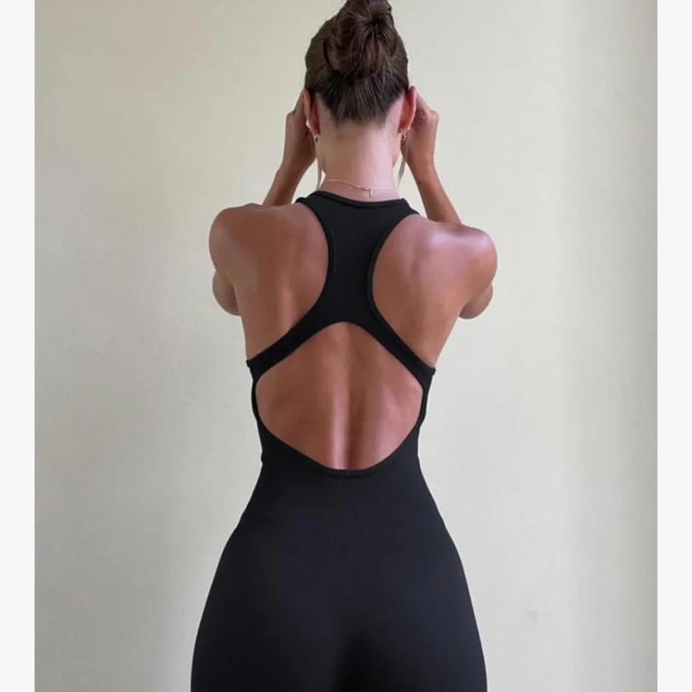 Black Racerback Jumpsuit - Picture 3 of 5